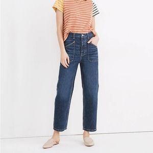 Madewell Rivet & Thread NWT HighRise Relaxed Straight Utility Jeans Fiske 27(29)